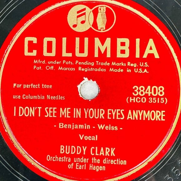 Buddy Clark I Get Up Ev’ry Morning 10in Shellac 78 RPM Columbia 38408 Vintage - Picture 4 of 4